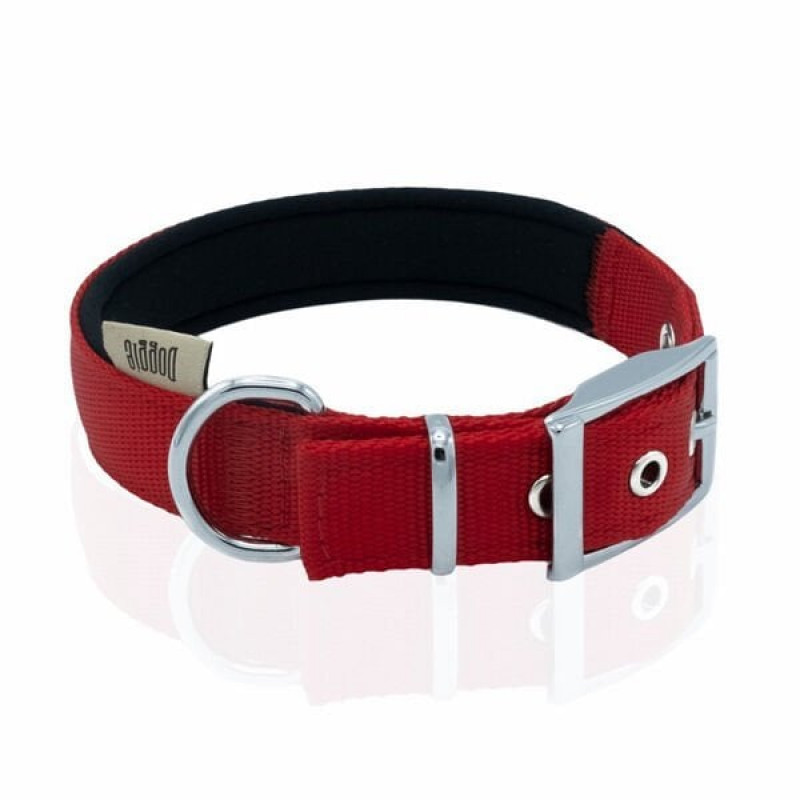 Doggie L Elit Dokuma Boyun Tasması Kırmızı 2.5x42-50 Cm | Köpek Boyun Tasması