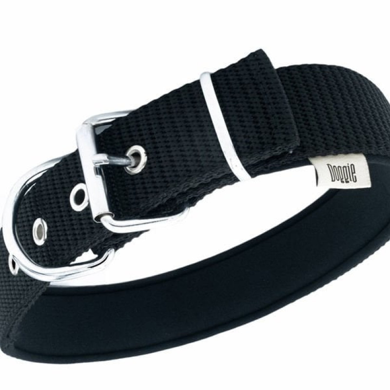 Doggie L Elit Dokuma Boyun Tasması Siyah 4x57-65 Cm | Köpek Boyun Tasması