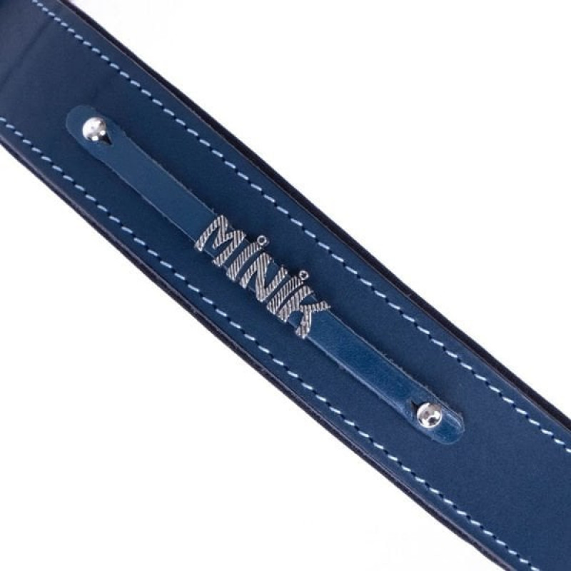 Doggie L Konfor Deri İsimlikli Boyun Tasması Royal Mavi 3,5x52-60 Cm | Köpek Boyun Tasması