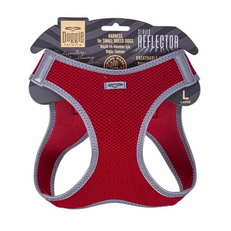 Doggie L Reflektör Havalı Dokuma Göğüs Tasması Kırmızı 42-48 Cm | Köpek Göğüs Tasması Doggie L Reflektör Havalı Dokuma Göğüs Tasması Kırmızı 42-48 Cm | Köpek Göğüs Tasması