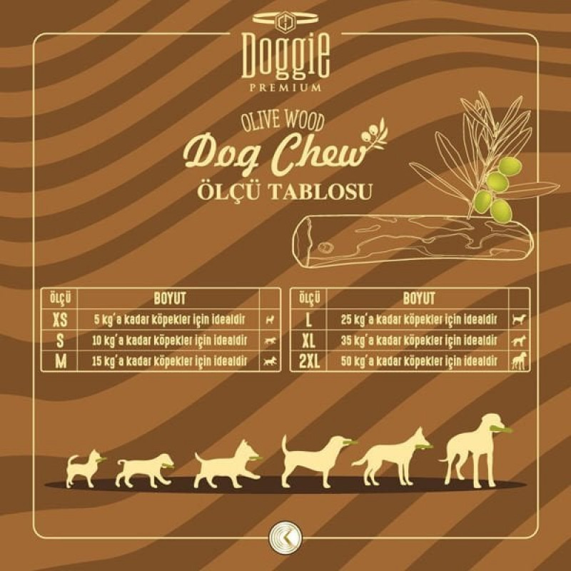 Doggie M Doğal Zeytin Ağacı | Köpek Çiğneme