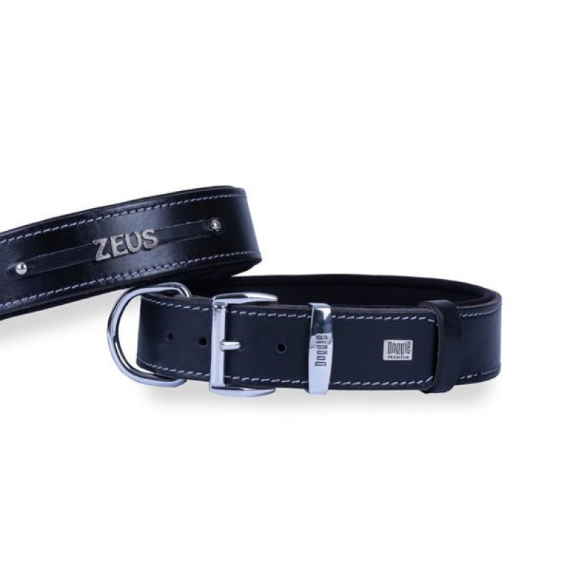 Doggie M Konfor Deri İsimlikli Boyun Tasması Siyah 4x52-60 Cm | Köpek Boyun Tasması Doggie M Konfor Deri İsimlikli Boyun Tasması Siyah 4x52-60 Cm | Köpek Boyun Tasması