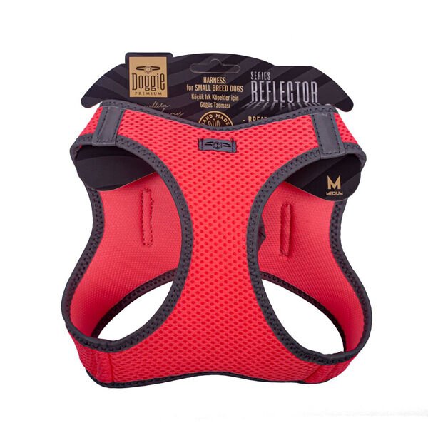 Doggie M Reflektör Havalı Dokuma Göğüs Tasması Pembe 38-44 Cm | Köpek Göğüs Tasması