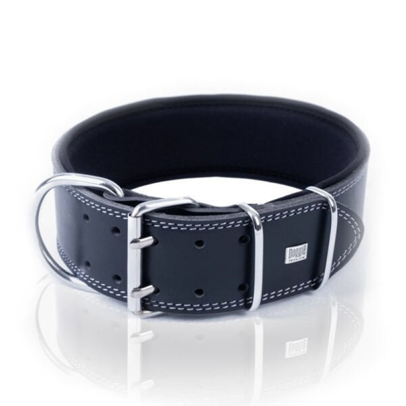 Doggie S Güçlü Deri Çivili Boyun Tasması Siyah 6x55-65 Cm | Köpek Boyun Tasması