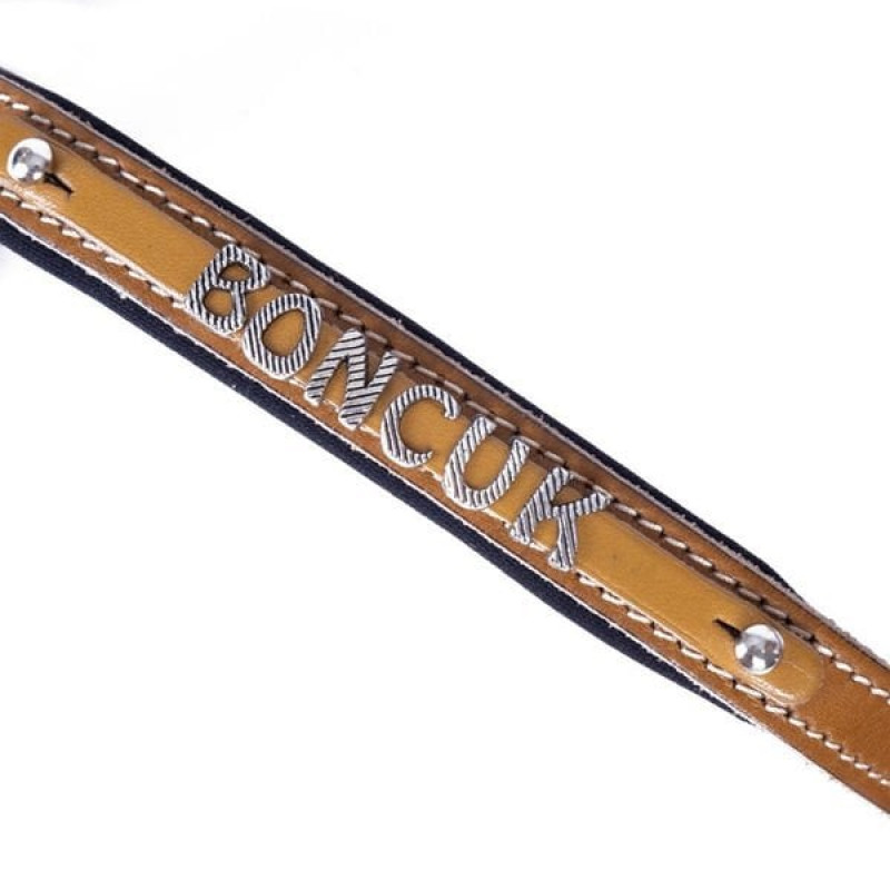 Doggie S Konfor Deri İsimlikli Boyun Tasması Camel 1.5x20-25 Cm | Köpek Boyun Tasması