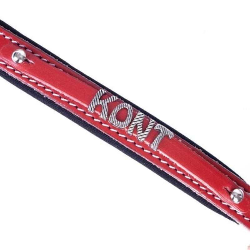 Doggie S Konfor Deri İsimlikli Boyun Tasması Kırmızı 2x30-35 Cm | Köpek Boyun Tasması