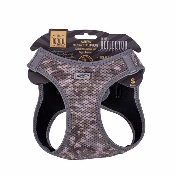 Doggie S Reflektör Havalı Dokuma Göğüs Tasması Kamuflaj 32-38 Cm | Köpek Göğüs Tasması