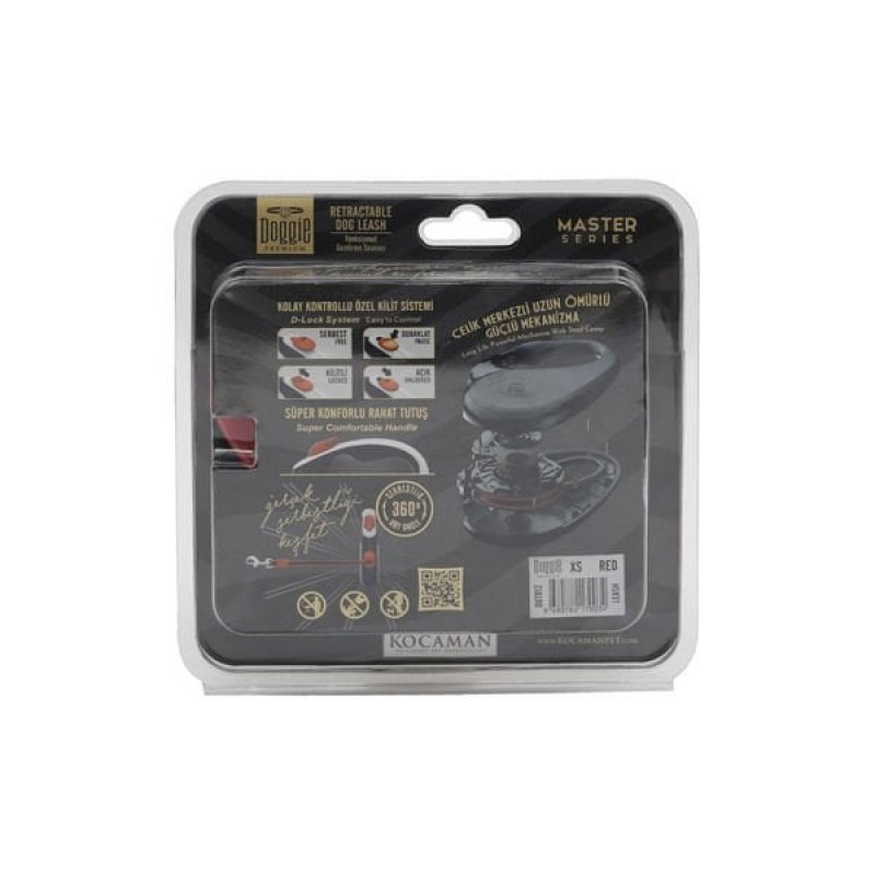 Doggie XL 8 Mt Master Otomatik Uzatma Tasması Siyah 50 Kg | Otomatik Köpek Tasması