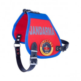 XL Üniforma Jandarma Armalı Göğüs Tasması Kırmızı 2,5x70-80 Cm | Köpek Göğüs Tasması