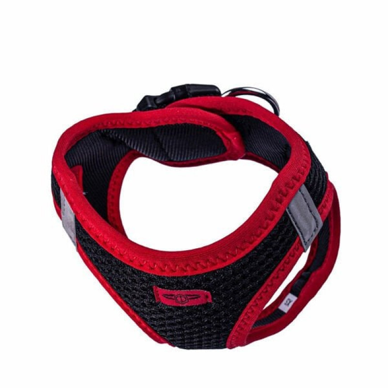 Doggie XS Neon Havalı Dokuma Küçük Irk Göğüs Tasması Kırmızı 30-34 Cm | Köpek Göğüs Tasması
