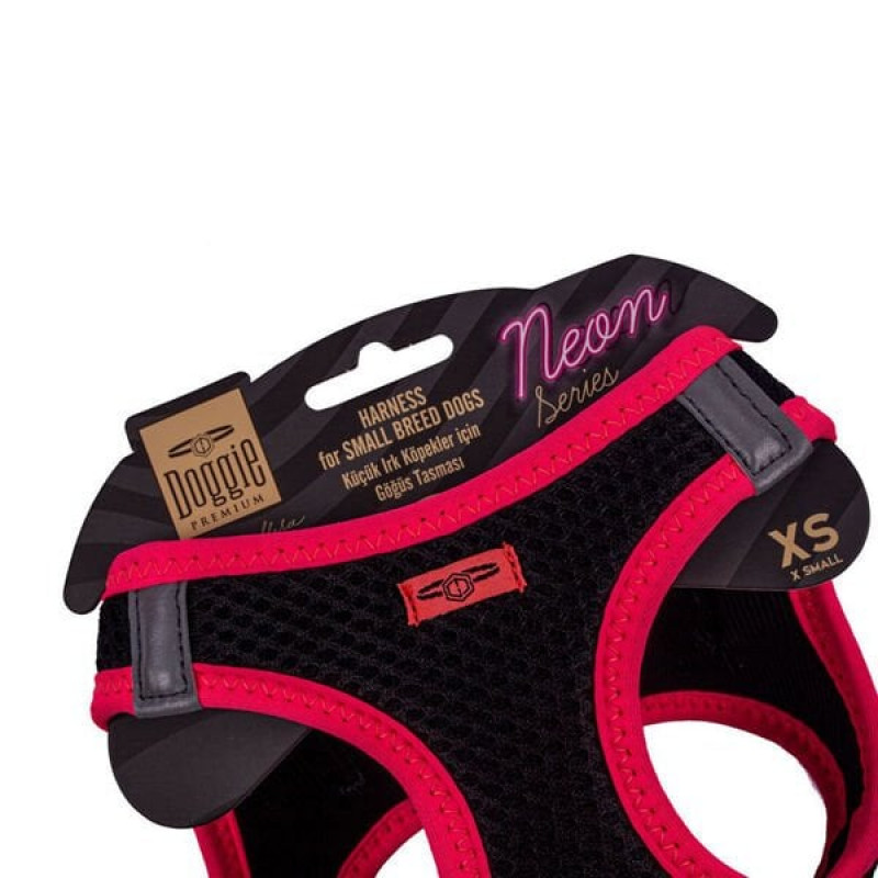Doggie XS Neon Havalı Dokuma Küçük Irk Göğüs Tasması Pembe 30-34 Cm | Köpek Göğüs Tasması