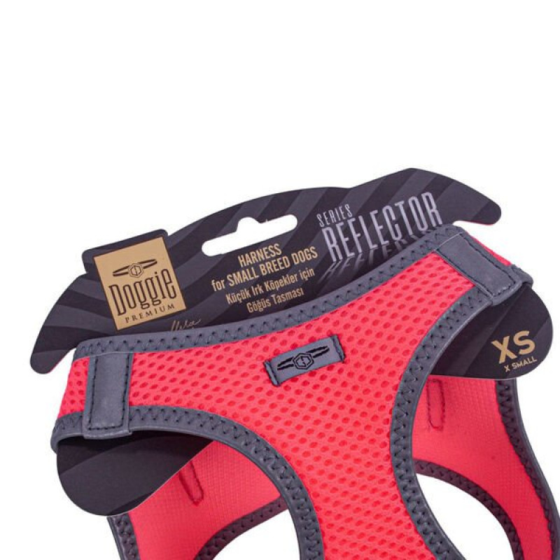 Doggie XS Reflektör Havalı Dokuma Göğüs Tasması Pembe 30-34 Cm | Köpek Göğüs Tasması