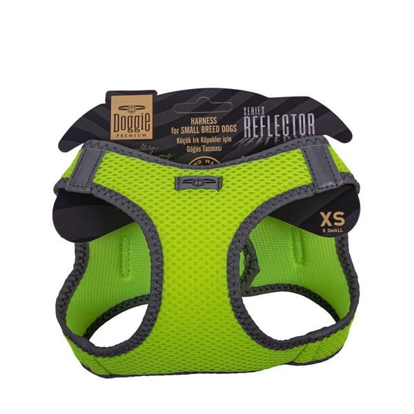 Doggie XS Reflektör Havalı Dokuma Göğüs Tasması Sarı 30-34 Cm | Köpek Göğüs Tasması