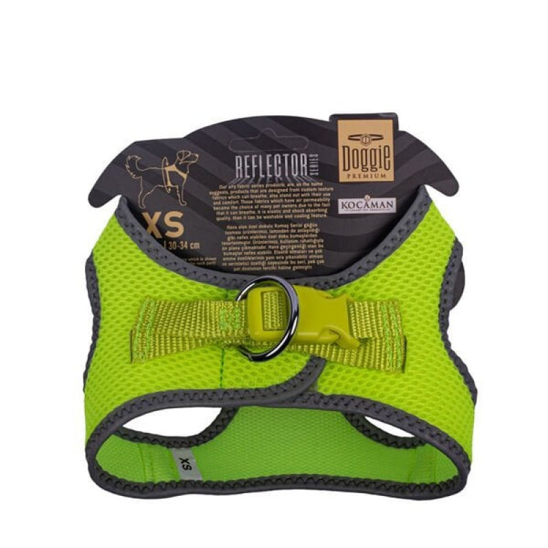 Doggie XS Reflektör Havalı Dokuma Göğüs Tasması Sarı 30-34 Cm | Köpek Göğüs Tasması