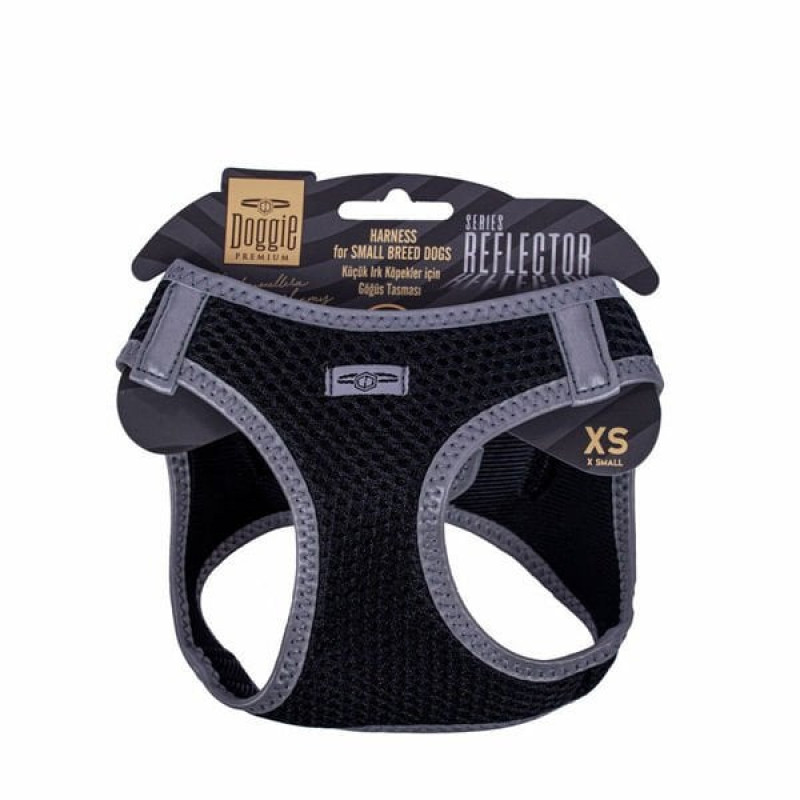 Doggie XS Reflektör Havalı Dokuma Göğüs Tasması Siyah 30-34 Cm | Köpek Göğüs Tasması Doggie XS Reflektör Havalı Dokuma Göğüs Tasması Siyah 30-34 Cm | Köpek Göğüs Tasması