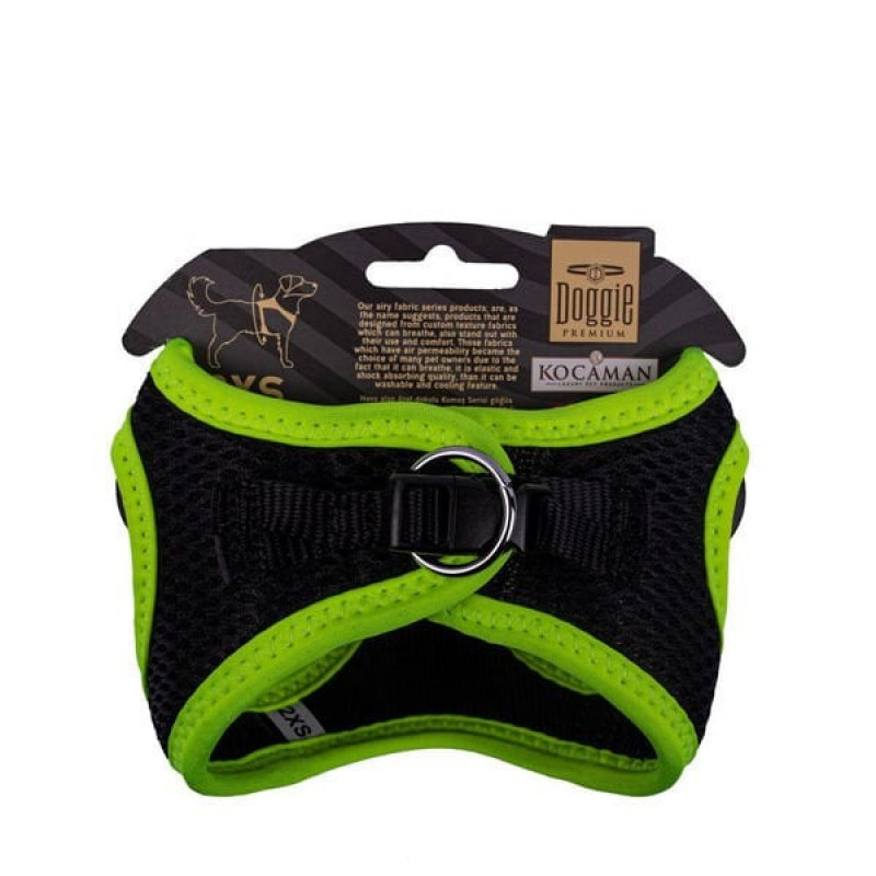 Doggie XXS Neon Havalı Dokuma Göğüs Tasması Sarı 26-30 Cm | Köpek Göğüs Tasması