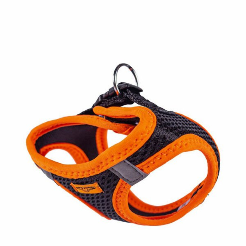 Doggie XXXS Neon Havalı Dokuma Göğüs Tasması Turuncu 22-26 Cm | Köpek Göğüs Tasması