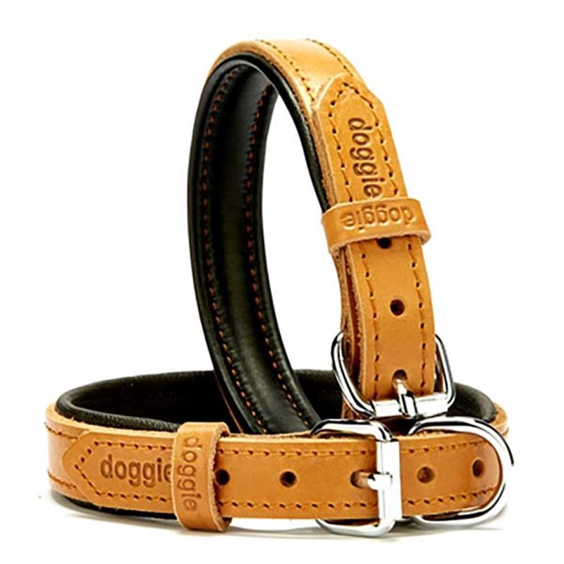 Doggie 2x30-35 Cm Yumuşak Pedli Firstclass Deri Boyun Tasması Camel | Köpek Boyun Tasması Doggie 2x30-35 Cm Yumuşak Pedli Firstclass Deri Boyun Tasması Camel | Köpek Boyun Tasması