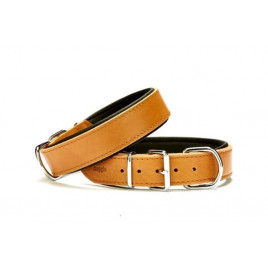 4x47-55 Cm Çift Kat Deri Güçlü Sade Boyun Tasma Camel | Köpek Boyun Tasması