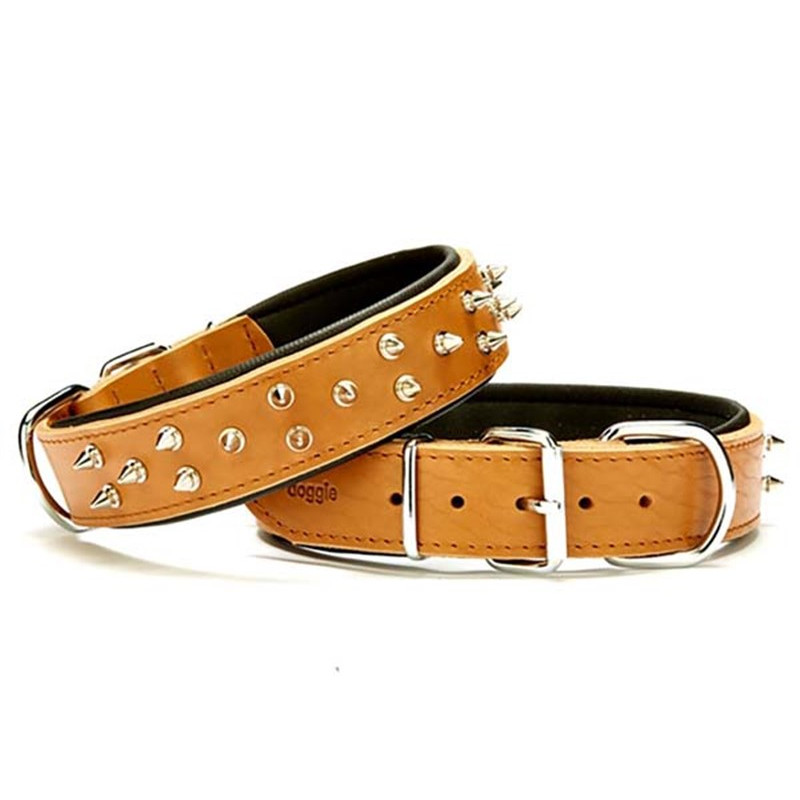 Doggie 4x57-65 Cm Çift Kat Deri Güçlü Çivili Boyun Tasma Camel | Köpek Boyun Tasması Doggie 4x57-65 Cm Çift Kat Deri Güçlü Çivili Boyun Tasma Camel | Köpek Boyun Tasması