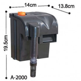 13,8x14x19,5 Cm A2000 Akvaryum Askı Filtresi 250 L/h | Akvaryum İç Şelale Filtre