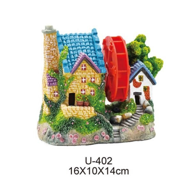 Dophin 16x10x14 Cm King Merdivenli Çarklı Ev | Akvaryum Dekor Fon Dophin 16x10x14 Cm King Merdivenli Çarklı Ev | Akvaryum Dekor Fon