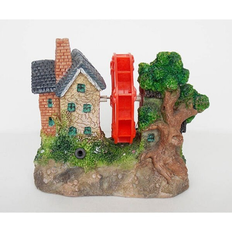 Dophin 16x10x14 Cm King Çarklı Ağaçlı Ev | Akvaryum Dekor Fon Dophin 16x10x14 Cm King Çarklı Ağaçlı Ev | Akvaryum Dekor Fon