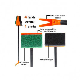 82 Cm Sert Süngerli Cam Temizleyici | Akvaryum Temizlik Malzemesi