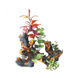 King Büyük Bitkili Kütük | Akvaryum Dekor Fon