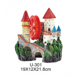 King Çarklı Merdivenli Şato | Akvaryum Dekor Fon