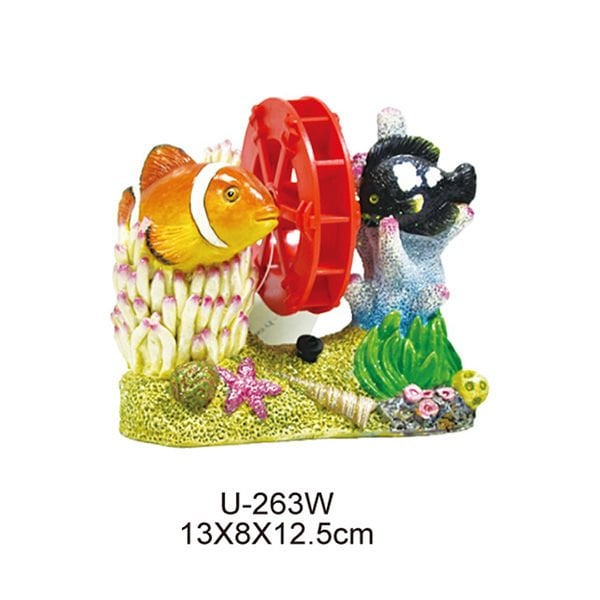 Dophin King Çarklı Yapay Balıklı Resif | Akvaryum Dekor Fon