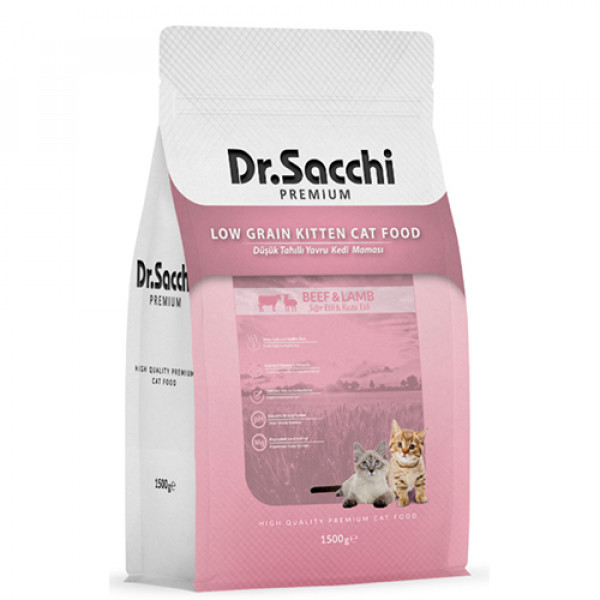 Dr.Sacchi 1,5 Kg Premium Düşük Tahıllı Yavru | Yavru Kedi Kuru Maması