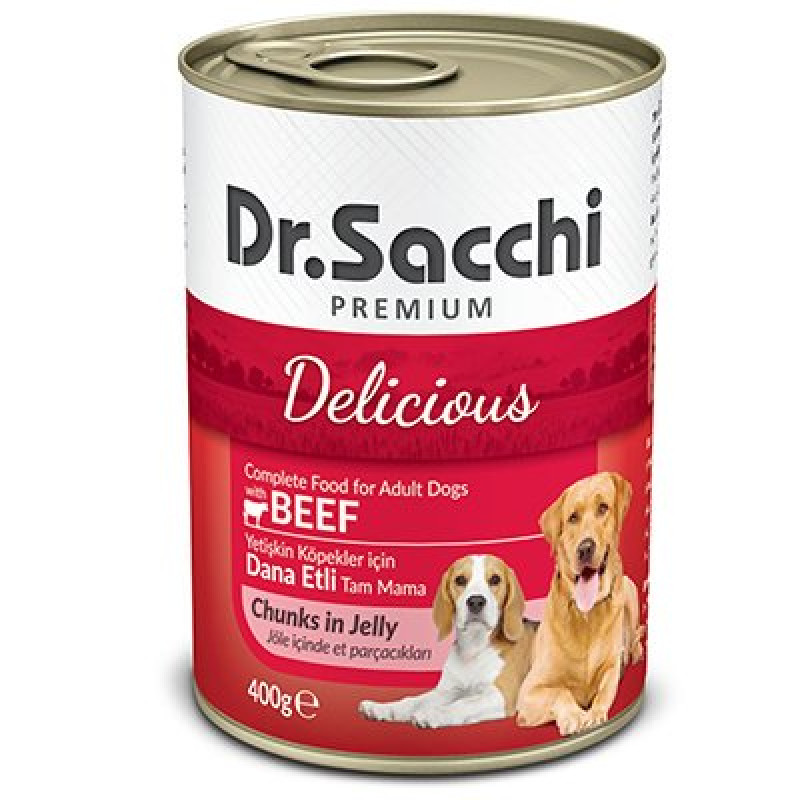 Dr.Sacchi 400 gr Sığır Etli Yetişkin | Yetişkin Köpek Konserve Maması Dr.Sacchi 400 gr Sığır Etli Yetişkin | Yetişkin Köpek Konserve Maması