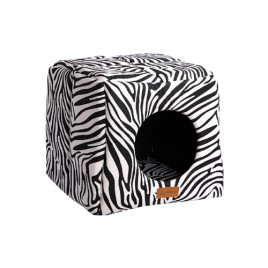 Vr01 3D Kulübe Siyah Zebra | Yuvalı Köpek Yatağı Vr01 3D Kulübe Siyah Zebra | Yuvalı Köpek Yatağı