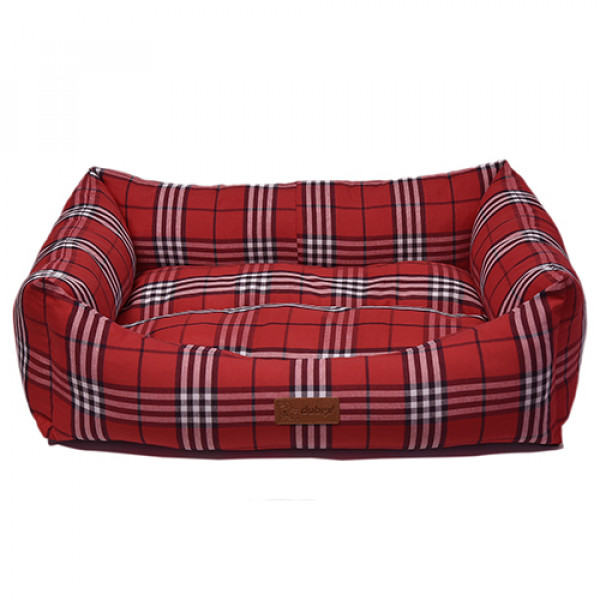 Dubex L Danish Vr02-Kırmızı Kareli | Kumaş Köpek Yatağı