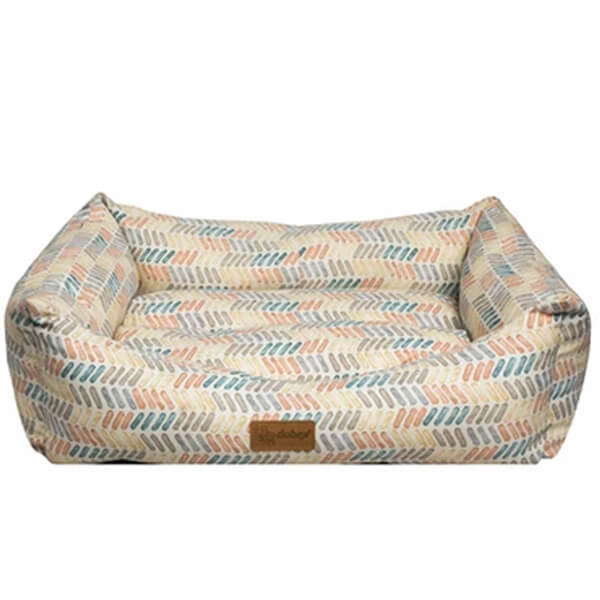 Dubex L Makaron Dikdörtgen Yatak Turuncu Kısa Çizgili  78x60x22h Cm | İç Mekan Köpek Yatağı