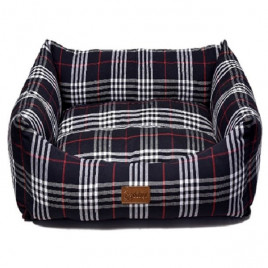 M Danish Vr03-Lacivert Kareli | Kumaş Köpek Yatağı