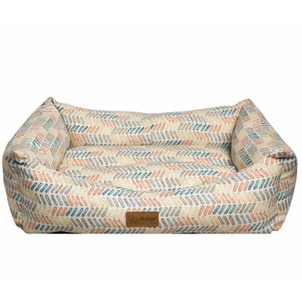 Dubex M Makaron Dikdörtgen Yatak Turuncu Kısa Çizgili  62x44x22h Cm | İç Mekan Köpek Yatağı