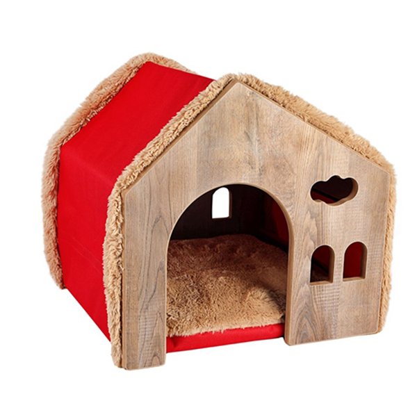 Dubex M Vr01 Ahşap Dizayn Ev Kırmızı53x50x50h cm | Ahşap Köpek Kulubesi