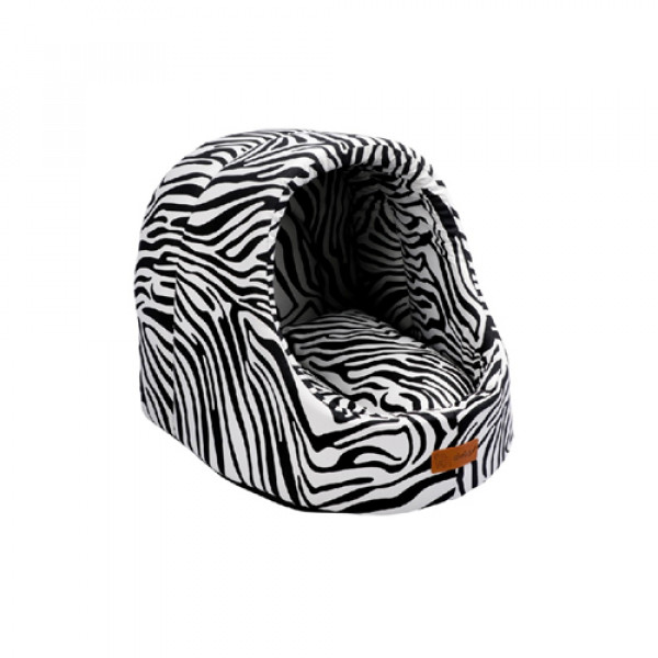 Dubex Vr01 Mini Cave Kulübe Siyah Zebra | Yuvalı Köpek Yatağı