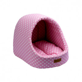 Vr03 Mini Cave Kulübe Pembe Benekli | Yuvalı Köpek Yatağı Vr03 Mini Cave Kulübe Pembe Benekli | Yuvalı Köpek Yatağı