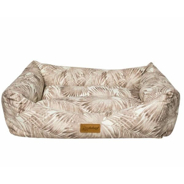 Dubex S Makaron Dikdörtgen Yatak Kahverengi Yapraklı 50x38x19h Cm | İç Mekan Köpek Yatağı