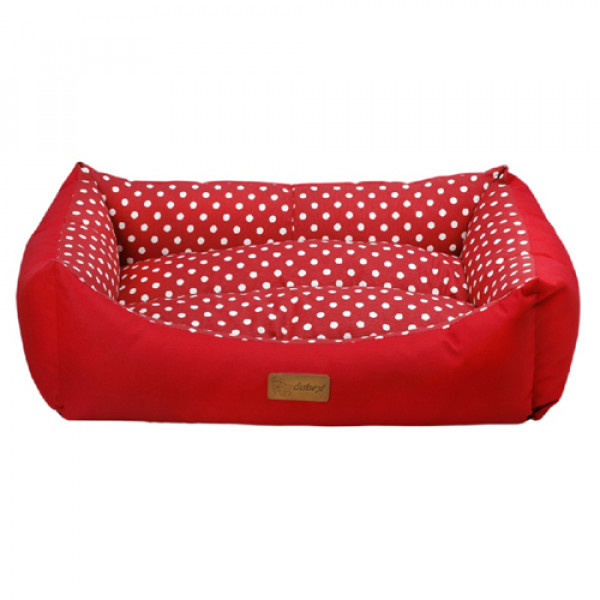 Dubex XL 70X95X22 Cm Tarte Dikdörtgen Yatak Vr01 Kırmızı Benekli | Kumaş Köpek Yatağı