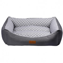 XL 70X95X22 Cm Tarte Dikdörtgen Yatak Vr04 Gri Benekli | Kumaş Köpek Yatağı