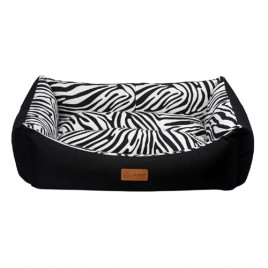 L 78x60x22 Cm Tarte Dikdörtgen Yatak Vr06 Siyah Zebra | Kumaş Köpek Yatağı