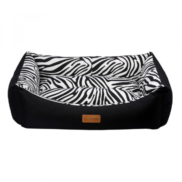 Dubex S 38X50X19 Cm Tarte Dikdörtgen Yatak Vr06 Siyah Zebra | Kumaş Köpek Yatağı