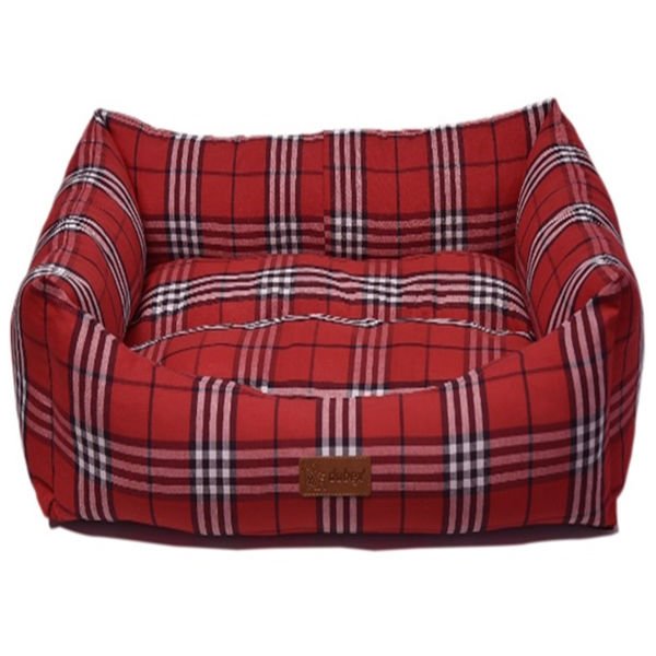 Dubex XL Danish Vr02-Kırmızı Kareli | Kumaş Köpek Yatağı