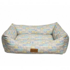 XL Makaron Dikdörtgen Yatak Mavi Kısa Çizgili 95x70x22h Cm | İç Mekan Köpek Yatağı XL Makaron Dikdörtgen Yatak Mavi Kısa Çizgili 95x70x22h Cm | İç Mekan Köpek Yatağı