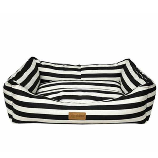 Dubex XL Makaron Dikdörtgen Yatak Siyah Çizgili 95x70x22h Cm | Kumaş Köpek Yatağı