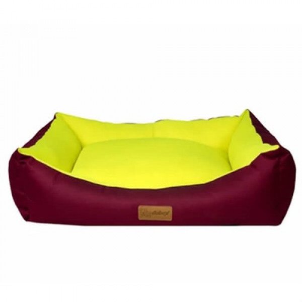 Dubex M Dondurma Dikdörtgen Yatak Bordo Sarı 62x44x22h Cm | İç Mekan Köpek Yatağı